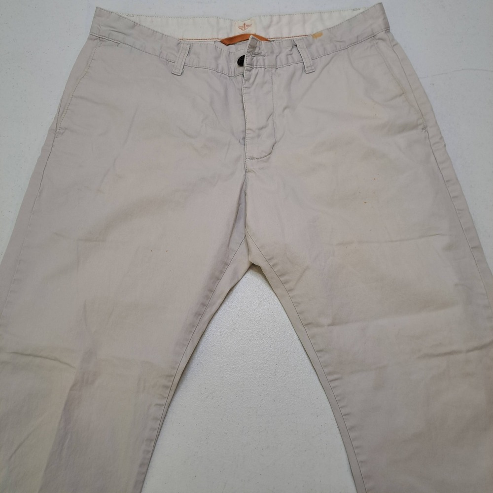 Dockers Mens Pants 34x29 Beige Chino Khaki Flat Front Straight Leg 1896-100